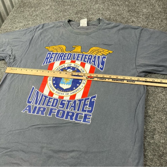 Vintage Anvil T Shirt Men’s Size XL Retired Veteran USA Airforce Blue y2k Eagle - Picture 5 of 6